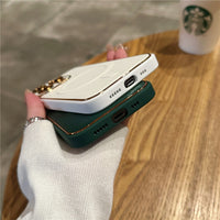 Luxury Plating Leather Magnetic Magsafe Shockproof Silicone Case For iPhone 14 13 12 series