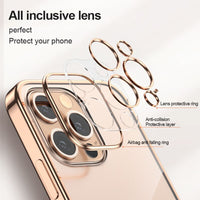 Luxury Plating Transparent Silicone Case for iPhone 14 13 12 series