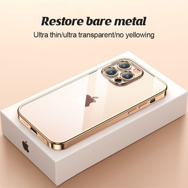 Luxury Plating Transparent Silicone Case for iPhone 14 13 12 series