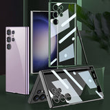 Luxury Plating Transparent Camera Protect Shockproof Case for Samsung Galaxy S23 S22 S21 series