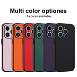 Luxury Rhombic Lattice Soft Leather Case For iPhone 14 13 12 series