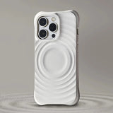 Luxury Ripple Liquid Silicone Wireless Charge Magnetic Case For iPhone 15 14 13 12 series