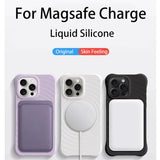 Luxury Ripple Liquid Silicone Wireless Charge Magnetic Case For iPhone 15 14 13 12 series