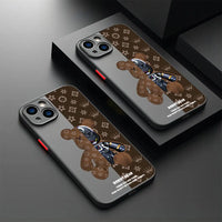 Luxury Robot Bear Shockproof Bumper Hard Armor Matte Case for iPhone 15 14 13 12 series