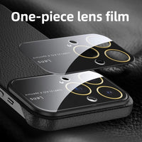 Luxury Shockproof PU Leather Lens Protection Case For iPhone 15 14 13 12 series