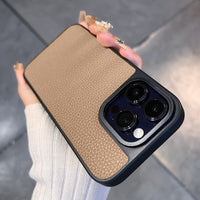 Luxury Shockproof Hard PU Leather Silicone Case For iPhone 14 13 12 series