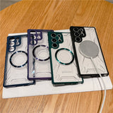 Luxury Shockproof Transparent Wireless Charging Magsafe Bumper Case For Samsung Galaxy S23 series