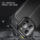 TPU Leather Lens Protection Shockproof Case For iPhone 15 14 13 12 series