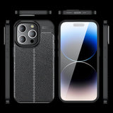 TPU Leather Lens Protection Shockproof Case For iPhone 15 14 13 12 series