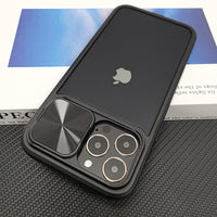 Luxury Slide Camera Lens Cap Transparent Clear Shockproof Case For iPhone 14 13 12 series