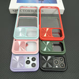 Luxury Slide Camera Lens Cap Transparent Clear Shockproof Case For iPhone 14 13 12 series