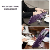 Luxury Slim Matte PC Bracket Magsafe Stand Holder Soft Silicone Case for iPhone 14 13 12 series
