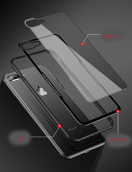 Luxury Tempered Glass Case For iPhone X 8 8 plus 7 7plus 6s