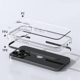 Transparent Soft TPU Frame PC Back Shockproof Case for For iPhone 15 14 series
