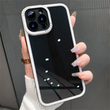 Luxury Transparent Camera Protection Rugged Armor Acrylic Case for iPhone 15 14 13 12 series