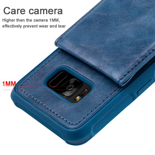 Luxury Vertical Flip Card Holder Case For Galaxy S9 S8 Plus