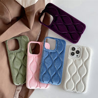 Luxury Flannel Wavy Pattern Case for iPhone 14 13 12 series