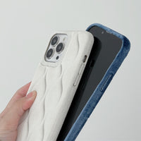 Luxury Flannel Wavy Pattern Case for iPhone 14 13 12 series