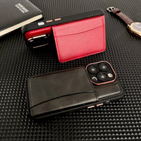 Luxury Leather Magnetic Slot Card Holder Magsafe Wireless Charging Case For iPhone 14 13 12 series