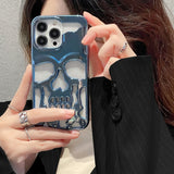 3D Plating Skull Pattern Case for iPhone 14 13 12 series