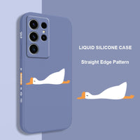 Lazy Sleeping Geese Cute Fun Pattern Liquid Silicone Case For Samsung Galaxy S23 S22 S21 series