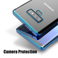 Luxury Laser Plating Soft Clear Back Cover For Samsung Note 9