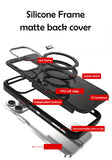 Magnetic 360° Rotating Stand Lens Ring Frosted Case For iPhone 15 14 13 12 series