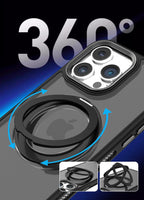 Magnetic 360° Rotating Stand Lens Ring Frosted Case For iPhone 15 14 13 12 series