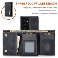 Magnetic Flip Leather Case with Detechable Wallet Card For Samsung Galaxy S23 S22 S21 Ultra Plus