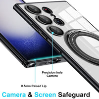 Magnetic Ring Stand Lens Protector Clear Soft Case For Samsung Galaxy S23 S22 series