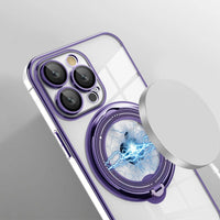 Magnetic For Magsafe Ring Stand Luxury Lens Protector Clear Soft Case For iPhone 14 13 12 series