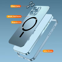 Magsafe Wireless Charging Lens Glass Protective Metal Frame Case For iPhone 14 13 12 series