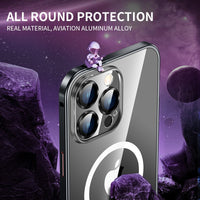 Aluminum Metal Frame With Lens Protection MagSafe Case for iPhone 14 13 12 series