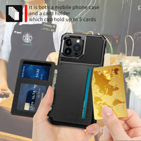Magnetic Cards Slot Wallet Leather Case for iPhone 15 14 13 12 series