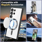 Magnetic Wireless Charging Crystal Clear Silicone Case For Samsung S24 S23 S22 S21 Ultra Plus