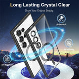 Magnetic Wireless Charging Crystal Clear Silicone Case For Samsung S24 S23 S22 S21 Ultra Plus