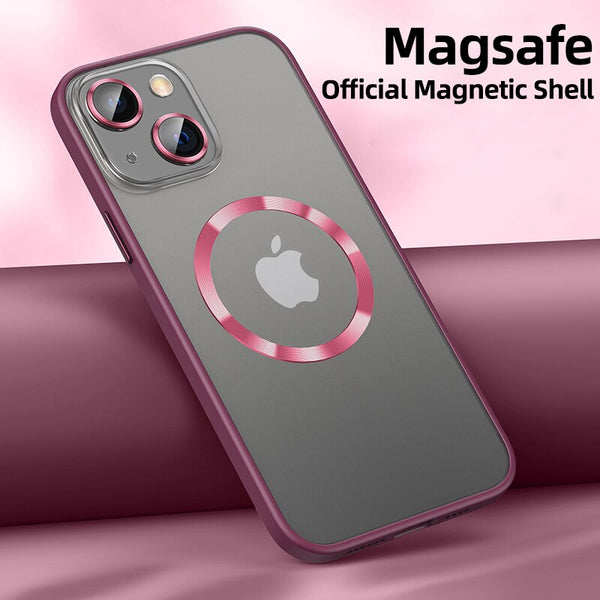 Magsafe Silicone Case with Lens Glass Protection for iPhone 14 13 12 series