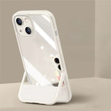 Mirror Folding Stand Holder TPU Soft Case For iPhone 14 13 12 series