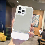 Mirror Folding Stand Holder TPU Soft Case For iPhone 14 13 12 series