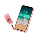 Make-up Mirror Lanyard Leather Wallet Case For iPhone X 8 7 6