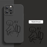 Matchman Funny Shockproof Soft Matte Silicone Case For iPhone 14 13 12 series