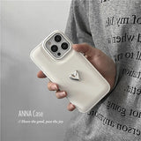 Lovely Heart Pattern Matte Soft Case For iPhone 15 14 13 12 series