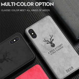 Leather Case for iPhone X XS XS Max Cloth Texture