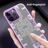 Mechanical Gear Luxury Alloy Metal Frame Frosted Shockproof Anti-Fingerprint Case For iPhone 14 13 12 series