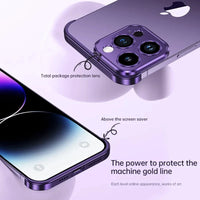 Metal Corner Pads Case With Camera Lens Protector For iPhone 15 14 13 12 series