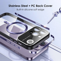 Metal Frame Full Lens Protection Magnetic Aromatherapy Transparent Case For iPhone 15 14 13 series