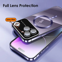 Metal Frame Full Lens Protection Magnetic Aromatherapy Transparent Case For iPhone 15 14 13 series
