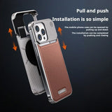 Metal Leather Frameless Aromatherapy Magsafe Magnetic Case For iPhone 15 14 13 series