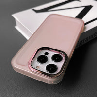 Metal Lens Frame Shockproof Soft Silicone Matte Case For iPhone 14 13 12 series