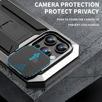 Built-in Kickstand Slide Camera Military Full-Body Rugged Case For iPhone 15 14 13 series